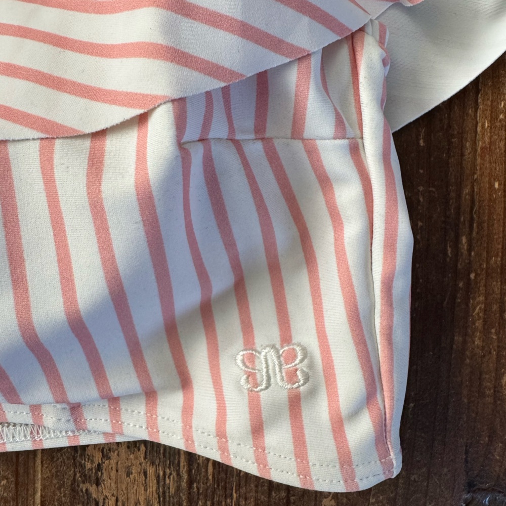 Albion Fit Candy Striped Ruffle Crop Top - Picture 4 of 6